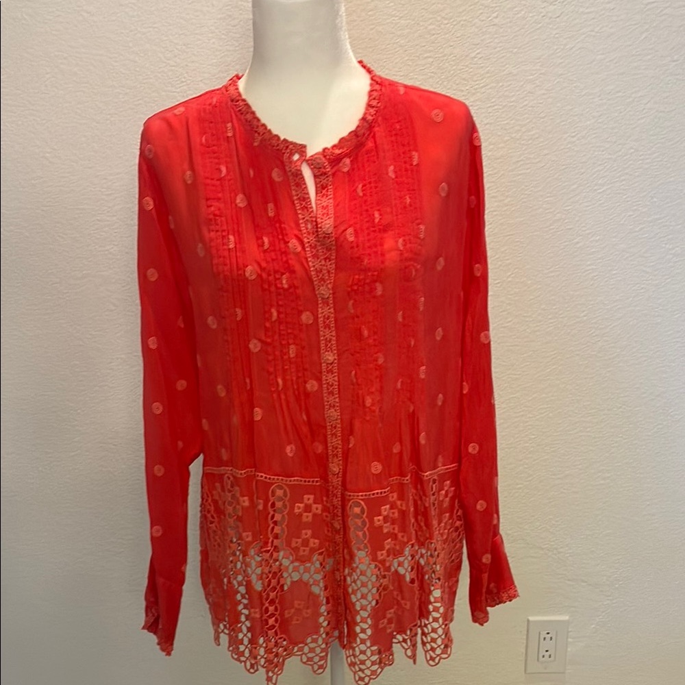 Johnny Was coral Blouse